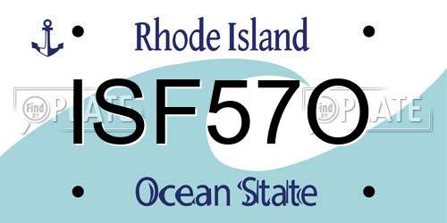 ISF57O Rhode Island License Plate