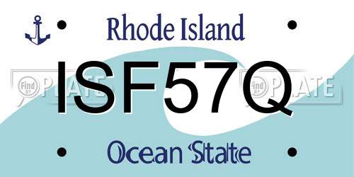 ISF57Q Rhode Island License Plate