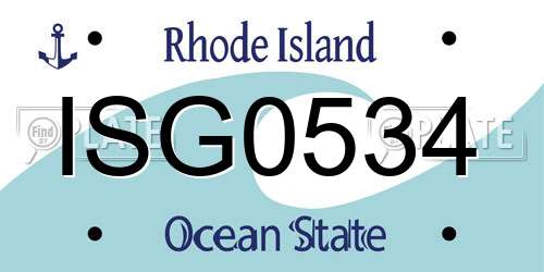 ISG0534 Rhode Island License Plate