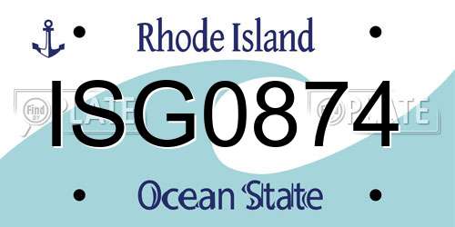 ISG0874 Rhode Island License Plate