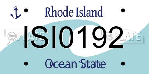 ISI0192 Rhode Island License Plate