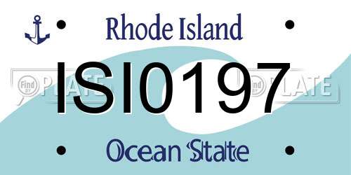 ISI0197 Rhode Island License Plate