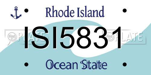 ISI5831 Rhode Island License Plate