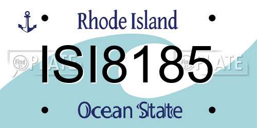 ISI8185 Rhode Island License Plate