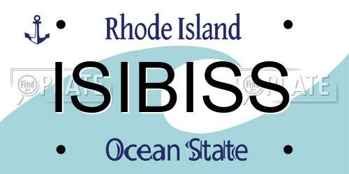 ISIBISS Rhode Island License Plate