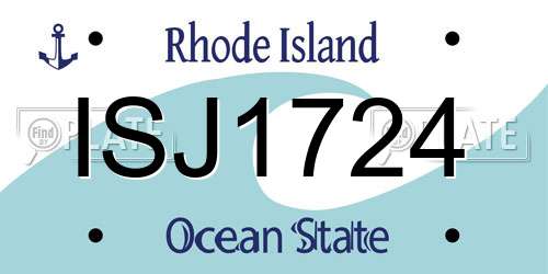 ISJ1724 Rhode Island License Plate