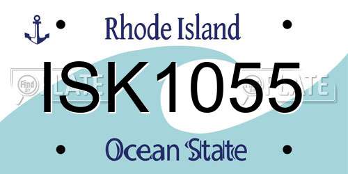 ISK1055 Rhode Island License Plate