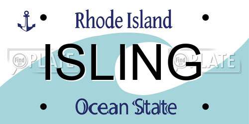 ISLING Rhode Island License Plate