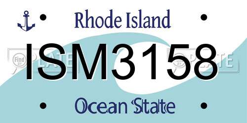 ISM3158 Rhode Island License Plate