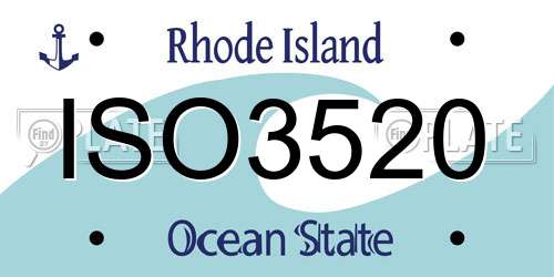 ISO3520 Rhode Island License Plate