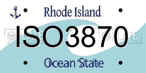 ISO3870 Rhode Island License Plate