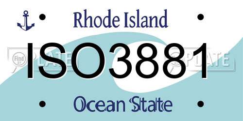 ISO3881 Rhode Island License Plate