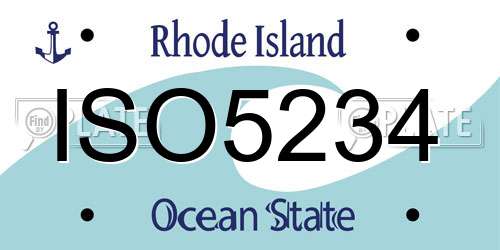 ISO5234 Rhode Island License Plate