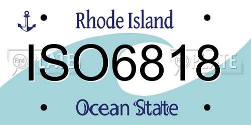 ISO6818 Rhode Island License Plate