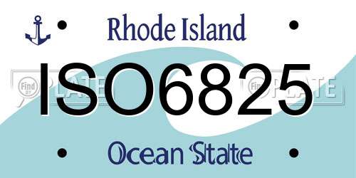 ISO6825 Rhode Island License Plate