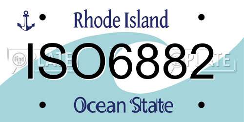 ISO6882 Rhode Island License Plate