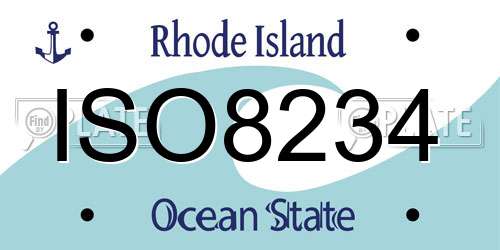 ISO8234 Rhode Island License Plate