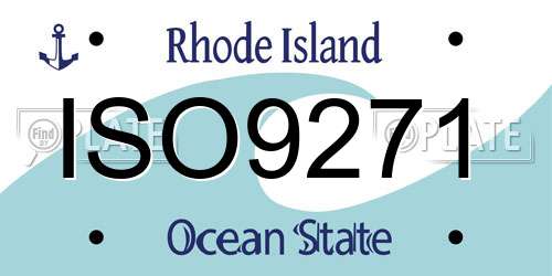 ISO9271 Rhode Island License Plate