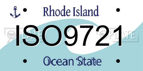 ISO9721 Rhode Island License Plate