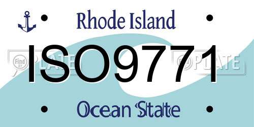 ISO9771 Rhode Island License Plate