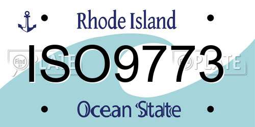 ISO9773 Rhode Island License Plate