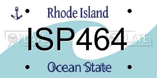 ISP464 Rhode Island License Plate