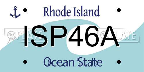 ISP46A Rhode Island License Plate