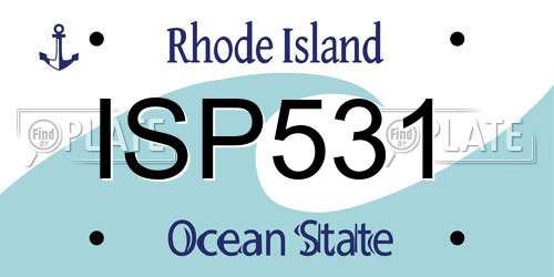 ISP531 Rhode Island License Plate