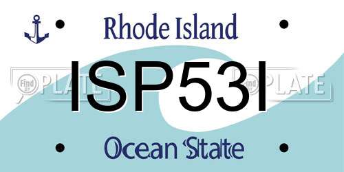 ISP53I Rhode Island License Plate