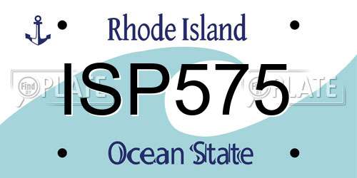 ISP575 Rhode Island License Plate