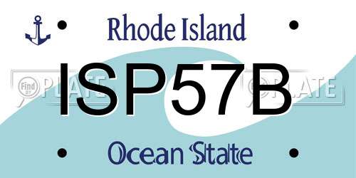 ISP57B Rhode Island License Plate