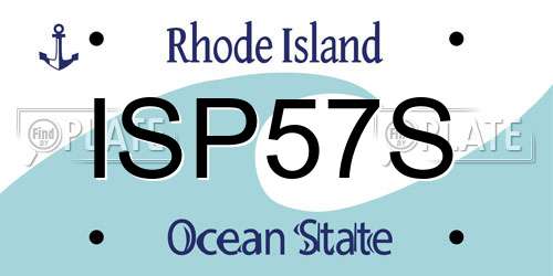 ISP57S Rhode Island License Plate