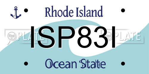 ISP83I Rhode Island License Plate