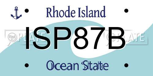 ISP87B Rhode Island License Plate