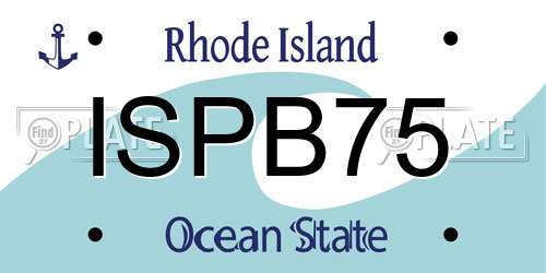 ISPB75 Rhode Island License Plate