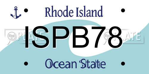ISPB78 Rhode Island License Plate