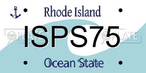 ISPS75 Rhode Island License Plate