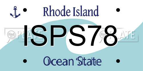 ISPS78 Rhode Island License Plate