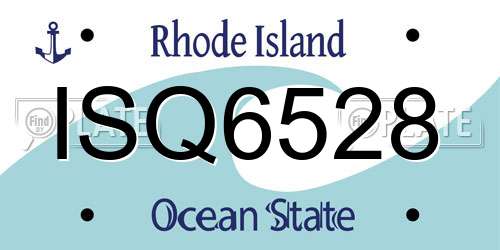 ISQ6528 Rhode Island License Plate