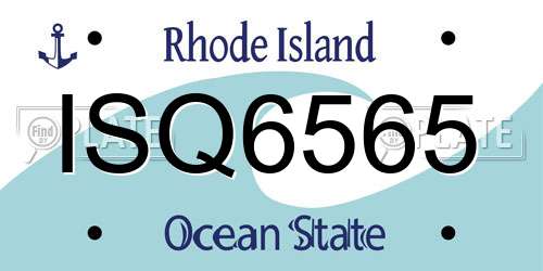 ISQ6565 Rhode Island License Plate