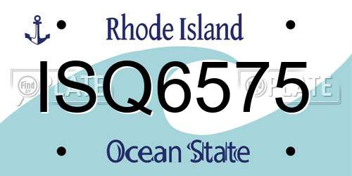 ISQ6575 Rhode Island License Plate