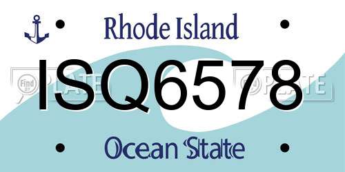 ISQ6578 Rhode Island License Plate