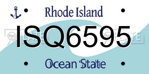 ISQ6595 Rhode Island License Plate