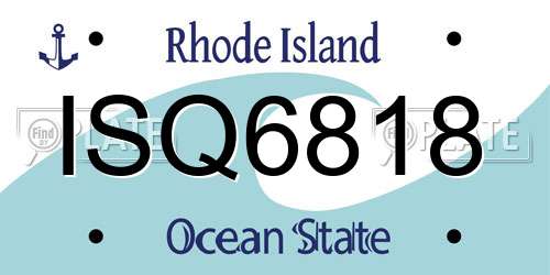 ISQ6818 Rhode Island License Plate