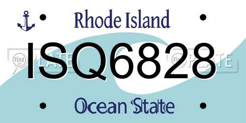 ISQ6828 Rhode Island License Plate