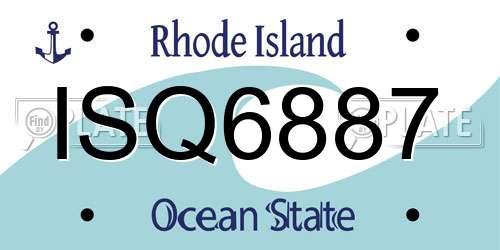 ISQ6887 Rhode Island License Plate