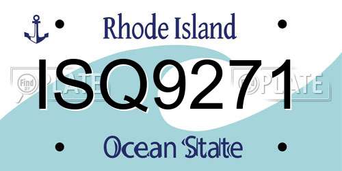 ISQ9271 Rhode Island License Plate