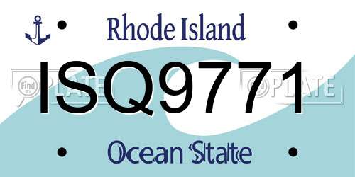 ISQ9771 Rhode Island License Plate
