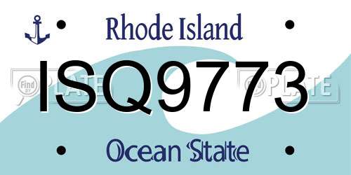 ISQ9773 Rhode Island License Plate