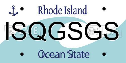 ISQGSGS Rhode Island License Plate